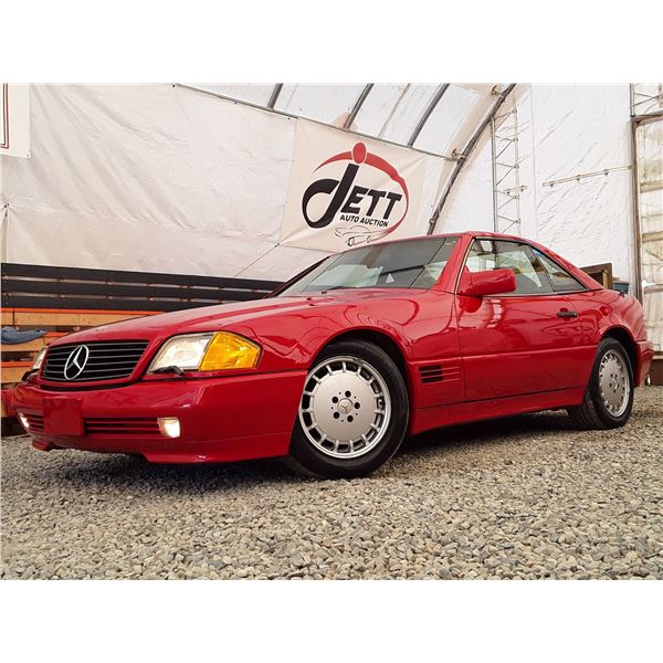 A1 -- 1990 MERCEDES 500 SL CONVERTIBLE, Red, 306961 KM  "NO RESERVE"