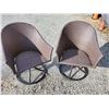 Image 1 : Set of 2 plastic wicker like outdoor chairs
