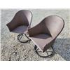 Image 3 : Set of 2 plastic wicker like outdoor chairs