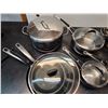 Image 2 : 6 Logostina pots with lids & 3 non Stick Fry pans