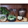 Image 2 : Shelf of clay bases stone carvings and more