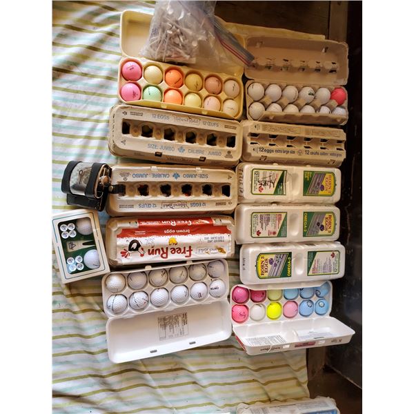 Lot of Golf Balls, Flask  & More