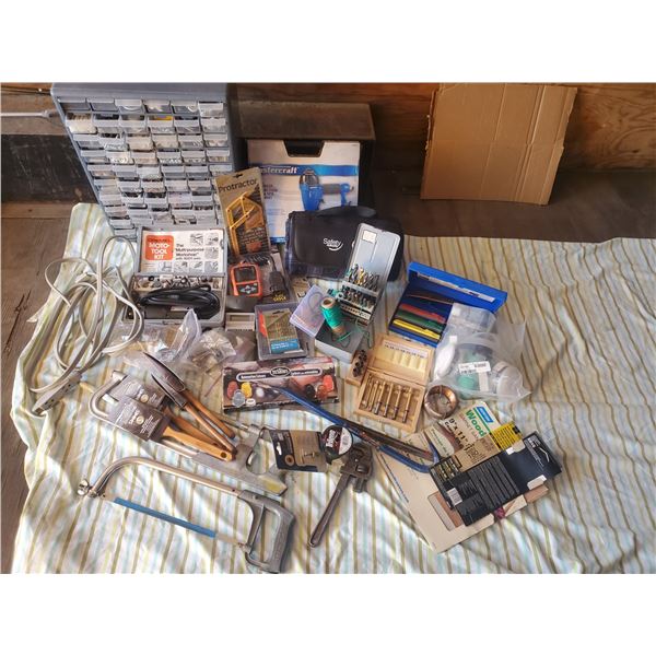 Large Lot of Misc Tools Inc Storage Drawer Case