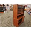Image 2 : Solid Teak 2 Part Wall Unit with Glass Sheves