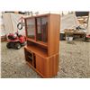 Image 4 : Solid Teak 2 Part Wall Unit with Glass Sheves