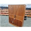 Image 7 : Solid Teak 2 Part Wall Unit with Glass Sheves