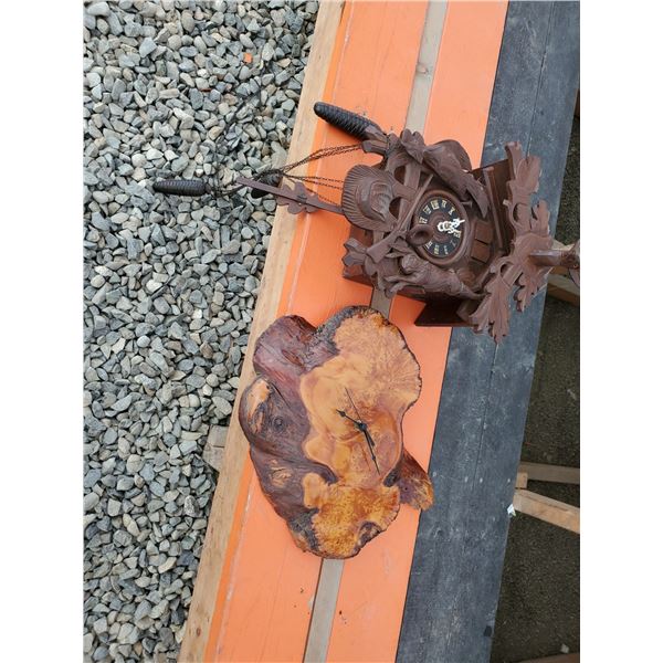 Burl Clock & Old Coo Coo Clock