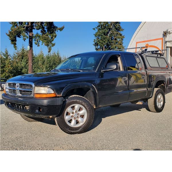 F6 --  2004 DODGE DAKOTA QUAD SPORT 4X4, Black, 246932 KM
