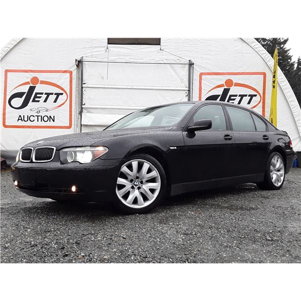 A3 --  2004 BMW 745LI, Black, 130690 KM  "NO RESERVE"
