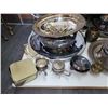 Image 2 : Box Lot of Sterling silver tea sets, Brass display items and more