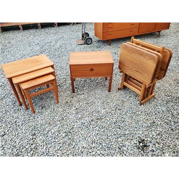 nesting tables, Side table & Wooden dinner trays