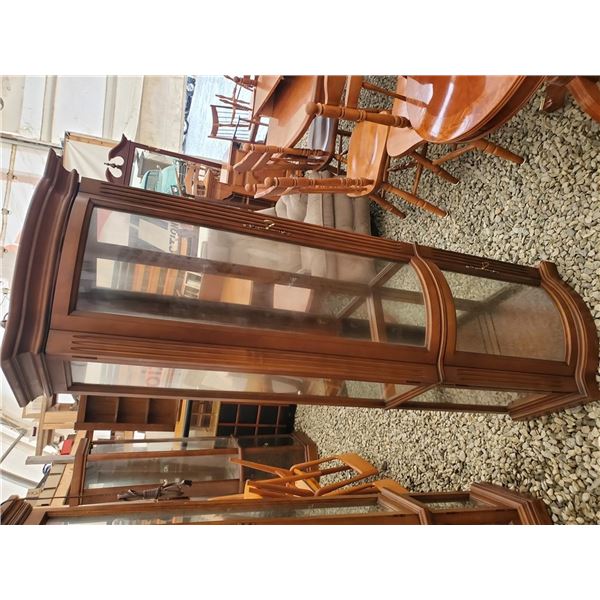 Tall wood & Glass Curio Cabinet