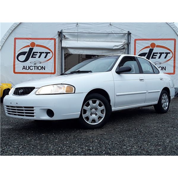 A2 --  2002 NISSAN SENTRA XE, White, 185988 KM   NO RESERVE 