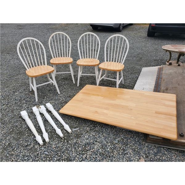 Wood Table with 4 Chairs
