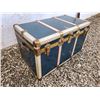 Image 1 : Large Blue & Brass Travel Chest with key