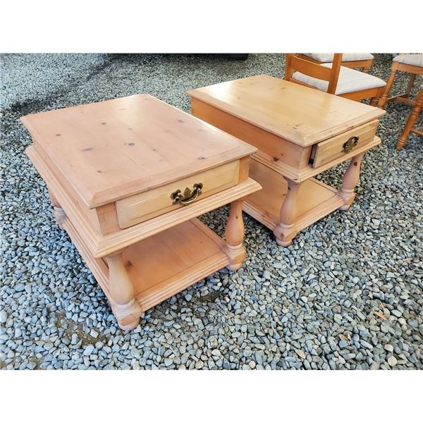 2 Knotty pine Side Tables