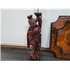 Image 2 : Large Happy Chinese Old Fisherman with Big Fish Hand Carved Hard Wood Statue Figurine 16.25" Tall &