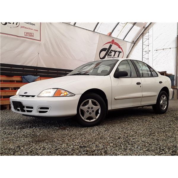 A1 --  2002 CHEVROLET CAVALIER , White, 125525 KM  "NO RESERVE"