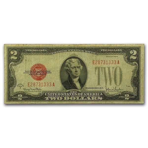 1928s $2.00 U.S. Notes Red Seal F