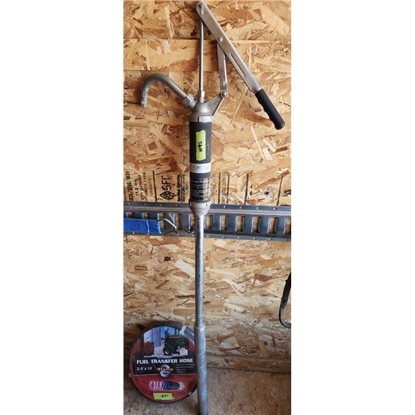 Hand 45 Gal Barrel Pump with New Fuel Transfer Hose