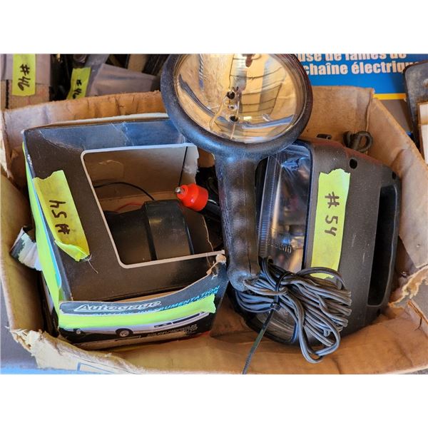 Vintage Tachometer and 2-12v Emergency Lights