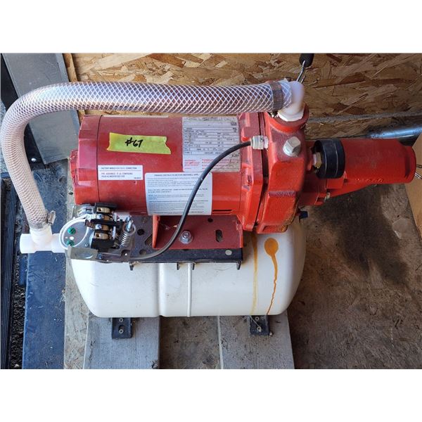 1/2 HP x 1 1/2" Outlet Water Pump, Electric 120v -Motor/Tank/Gauge is Good, Cracked Water Pump