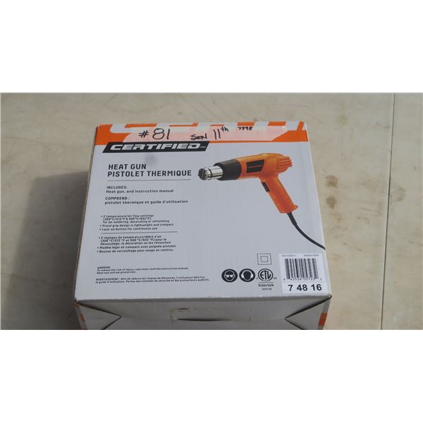 Certified heat gun