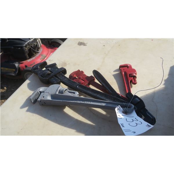 5 various size monkey wrenches