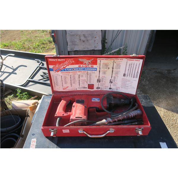 Heavy Duty Milwaukee 1 1/2" Rotary Hammer  w/ Bits - Good Condition