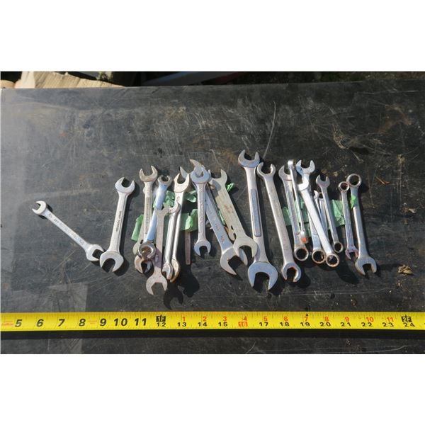 Lot of 17 Open End Wrenches