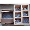 Image 1 : Assorted Hardware, Box of 3" Nails, Box Sorter filled with Assorted Nails, Screws, etc.