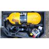 Image 1 : "Scott Air-Pak" Yellow, Steel SCBA (Self Contained Breathing Apparatus) Oxygen Tank and Gear