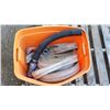 Image 1 : Bin of Assorted Hoses, Long Fire Hose (Fabric), Misc. Plastic Hose/Tubing