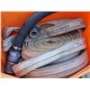 Image 2 : Bin of Assorted Hoses, Long Fire Hose (Fabric), Misc. Plastic Hose/Tubing