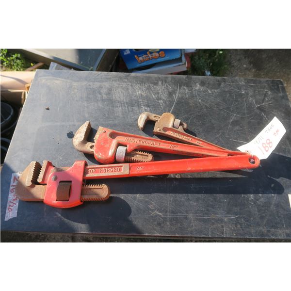 Set of 3 Pipe Wrenches