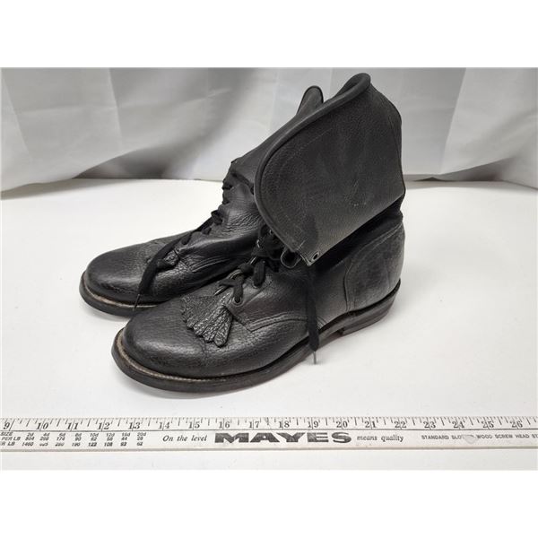 Leather Work Boots Hand Made by Hutterite Colony - Men's Size 10