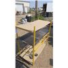 Image 3 : folding yellow scaffolding style shelf with wheels