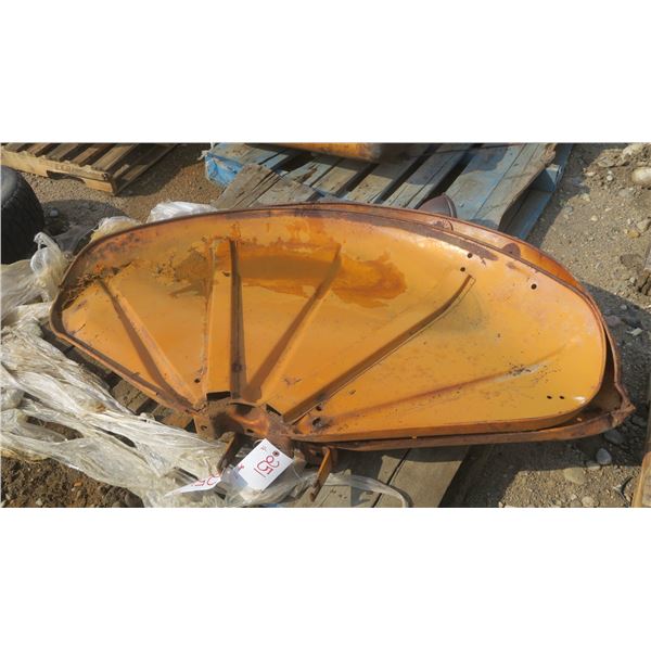 pallet with 2 large clam style tractor fenders