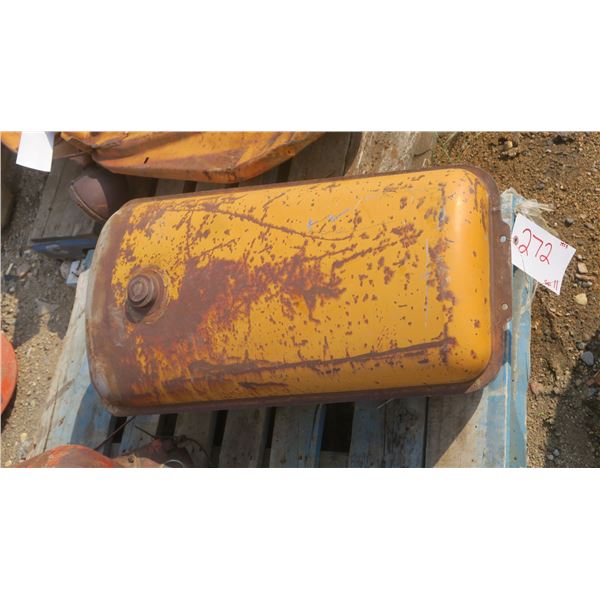 Antique tractor fuel tank, yellow
