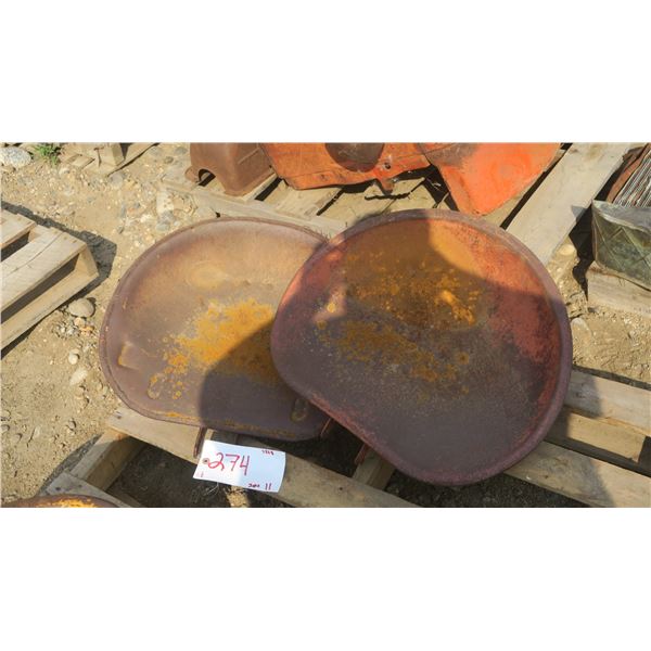 2 antique Case metal tractor seats