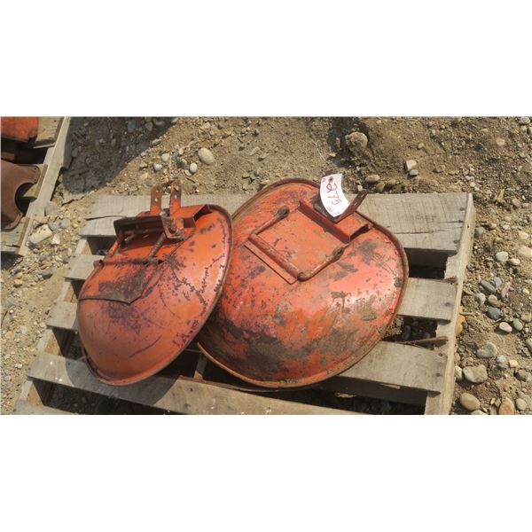 2 antique Case metal tractor seats