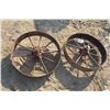 Image 1 : 2 Iron Tractor Wheels - 26" Across