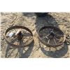 Image 1 : 2 Iron Tractor Wheels - 26" Across