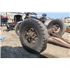 Image 3 : Wood Trailer Axle & Wheels - 68" Wide End to End