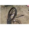 Image 3 : 2 Iron Implement Wheels - 25" & 20" Across