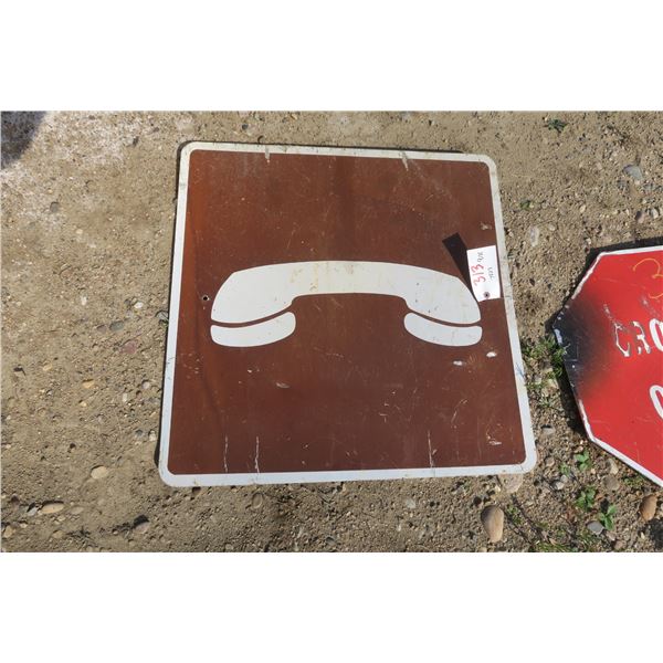 Brown Phone Sign - 30x30"