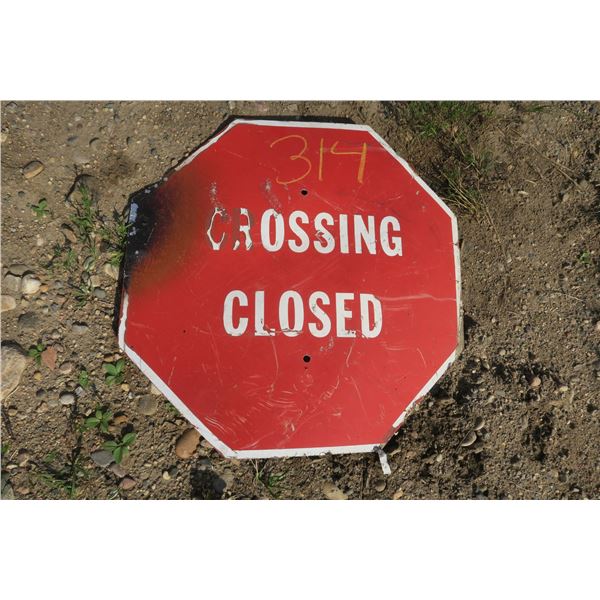 Crossing Closed Stop Sign - 24x24"