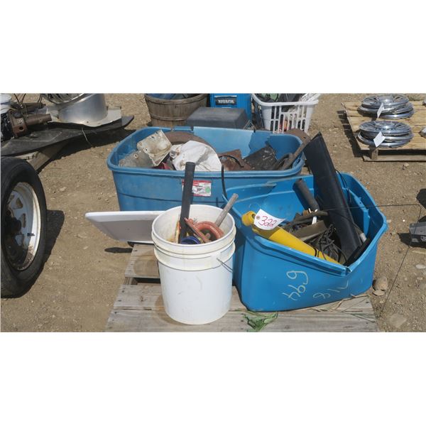 pallet of mechanic items, tools, wires, shock, 3/4"