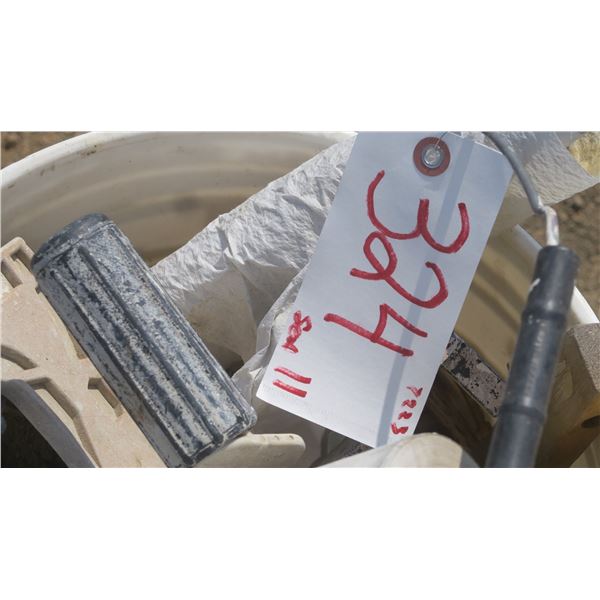 pallet of misc. items, golf caddy, roller stand, tools, RCV satellite dish