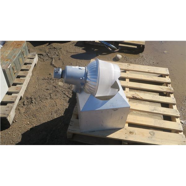 Misc. items, metal ducting  box, Farm yard light.